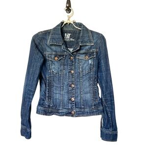 IT Jeans Blue Distressed Denim Jacket Size S